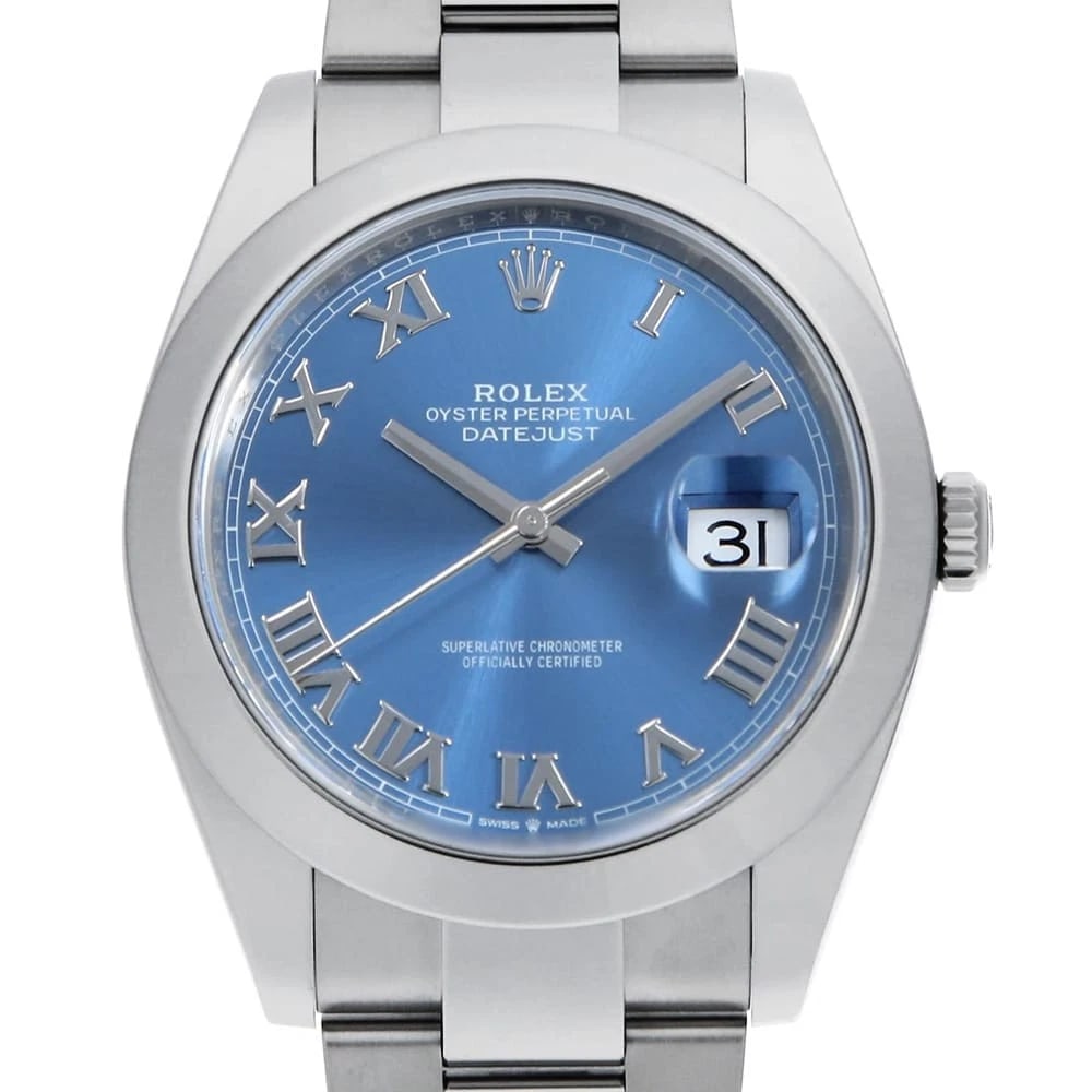 ROLEX DATEJUST BLUE ROMAN ROW OYSTER BRACELET SECOND WATCH: ROLEX Datejust blue Roman row oyster bracelet second Watch Brand: ROLEX Type: Wrist watch Material: Band Material Stainless Steel, Case Material Stainless Steel Color: Dial Color Blue Size: Band S