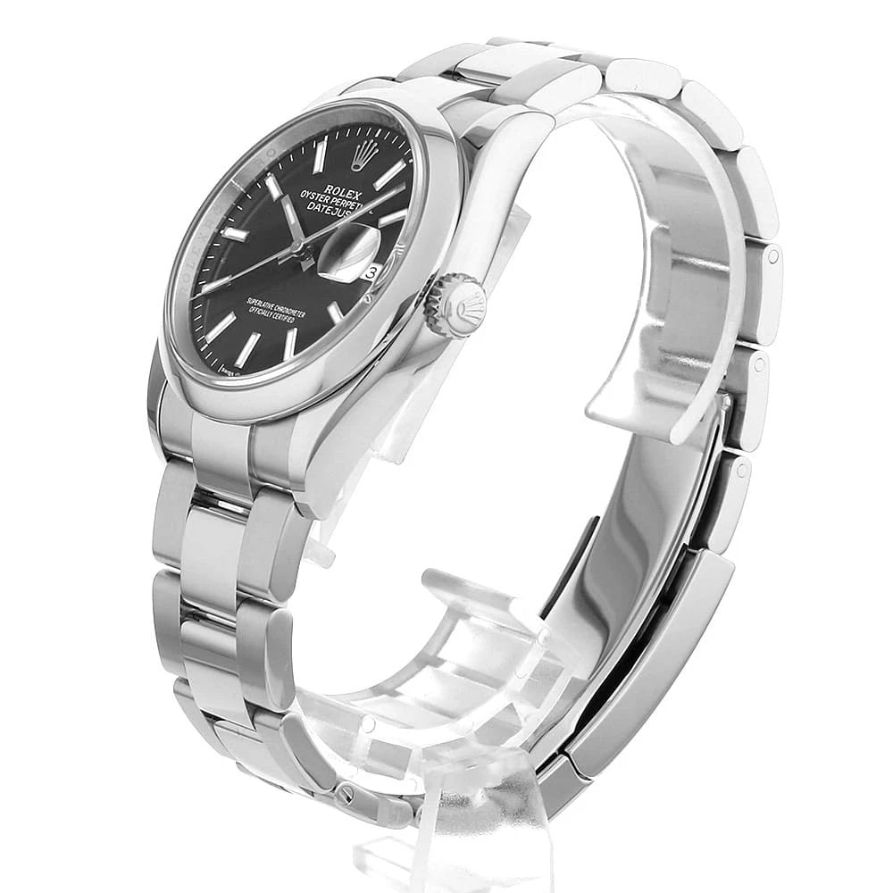 ROLEX DATEJUST BLACK ROWS OYSTER BREATH SECOND WATCH - 2