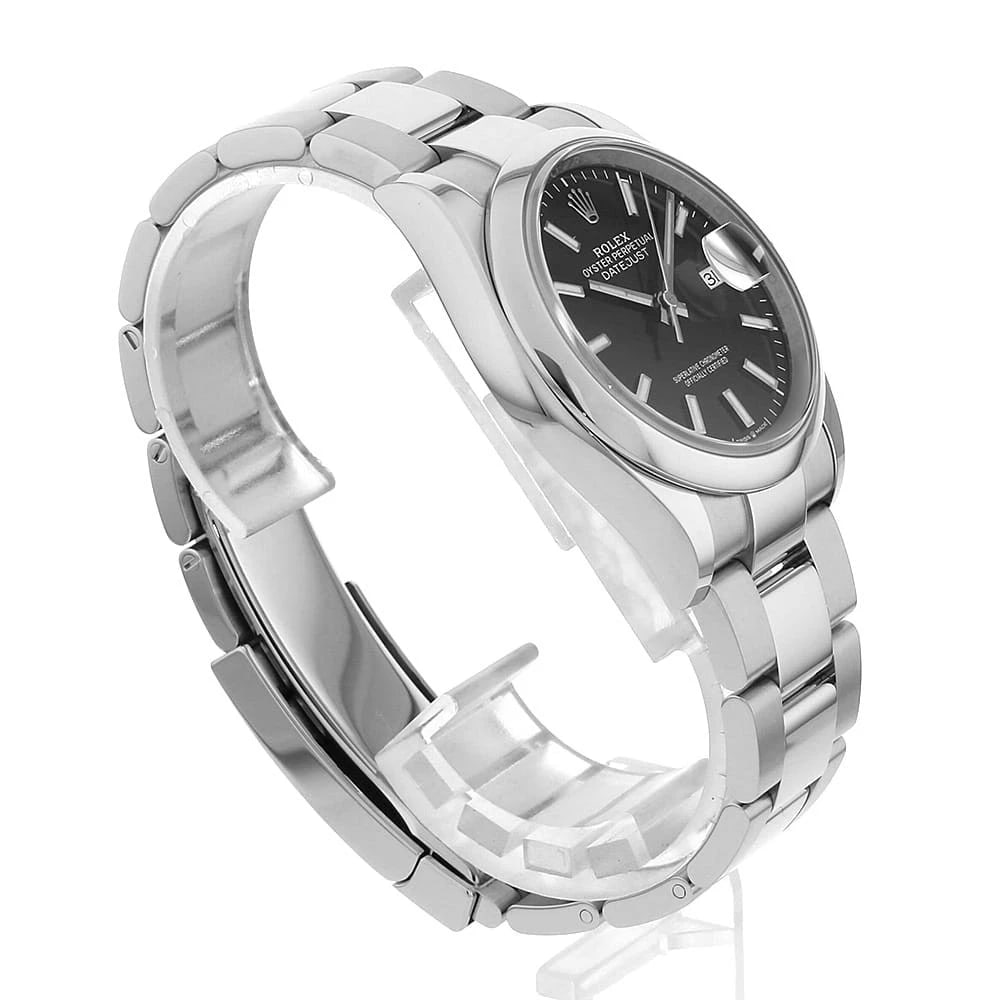 ROLEX DATEJUST BLACK ROWS OYSTER BREATH SECOND WATCH - 3