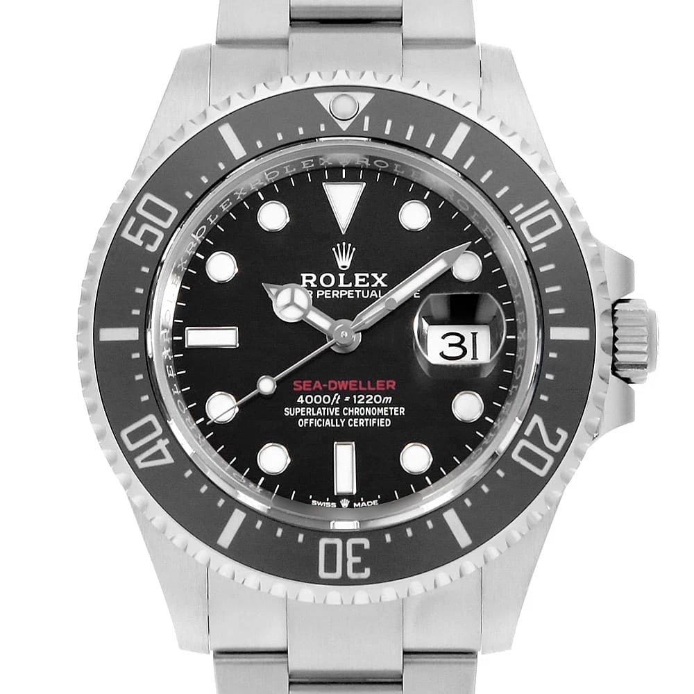 ROLEX SEA-DWELLER WITH CROWN BLACK WATCH: ROLEX SEA-DWELLER with crown black Watch Brand: ROLEX Type: Wrist watch Material: Band Material Stainless Steel, Case Material Stainless Steel Color: Dial Color Black Size: Band Size 20cm