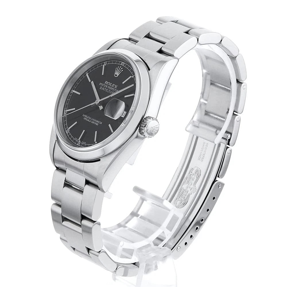 ROLEX DATEJUST BLACK WATCH - 2