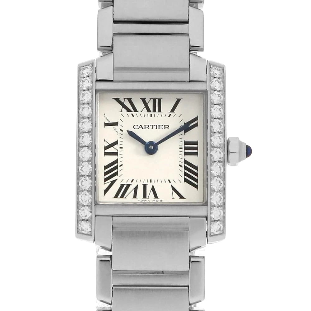 CARTIER TANK FRANCAISE WATCH: Cartier Tank francaise Watch Brand: Cartier Type: Wrist watch Material: Band Material Stainless Steel, Case Material Stainless Steel Color: Dial Color Ivory Size: Band Size 16cm (6.3inch),