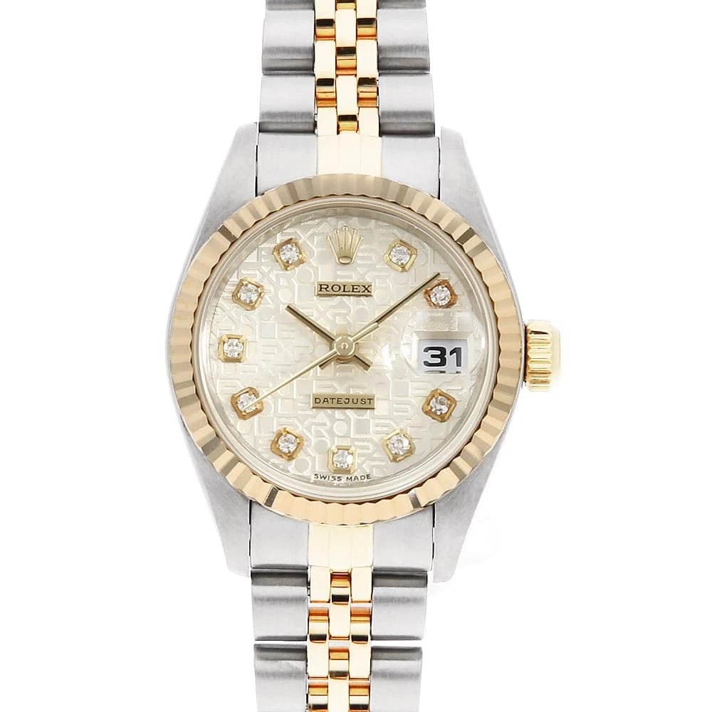 ROLEX DATEJUST DIAMOND SILVER CARVING WATCH: ROLEX Datejust Diamond Silver Carving Watch Brand: ROLEX Type: Wrist watch Material: Band Material Stainless Steel/Yellow Gold, Case Material Stainless Steel/Yellow Gold Color: Dial Color