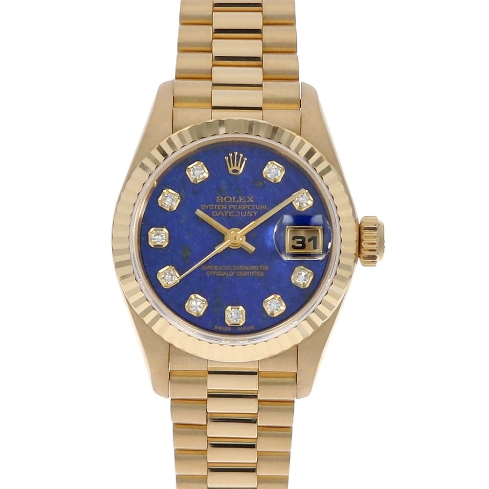 ROLEX DATEJUST DIAMOND LAPIS LAZULI T WATCH: ROLEX Datejust Diamond lapis lazuli T Watch Brand: ROLEX Type: Wrist watch Material: Band Material Yellow Gold, Case Material Yellow Gold Color: Dial Color lapis lazuli Size: Band Size 16cm