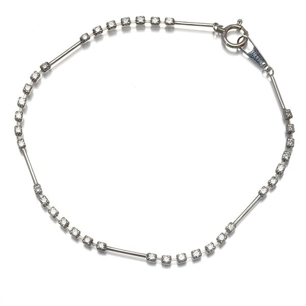DIAMOND STATION BRACELET 18K 750 WHITE GOLD (1 of 2)