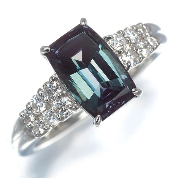 CRESCENT VERT RING LAB-CREATED ALEXANDRITE DIAMOND - 3
