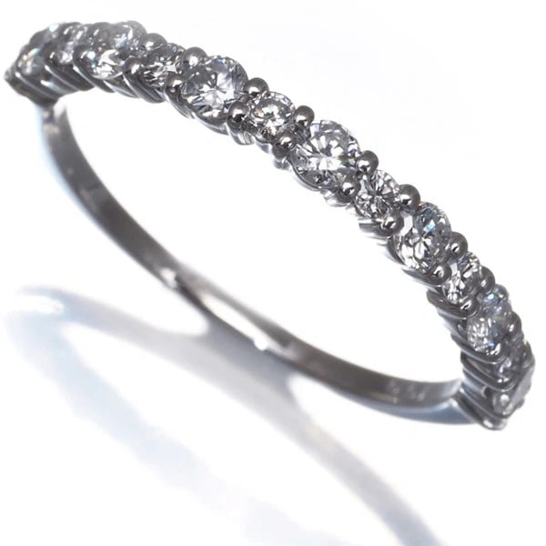 DIAMOND HALF ETERNITY RING 900 PLATINUM (1 of 2)