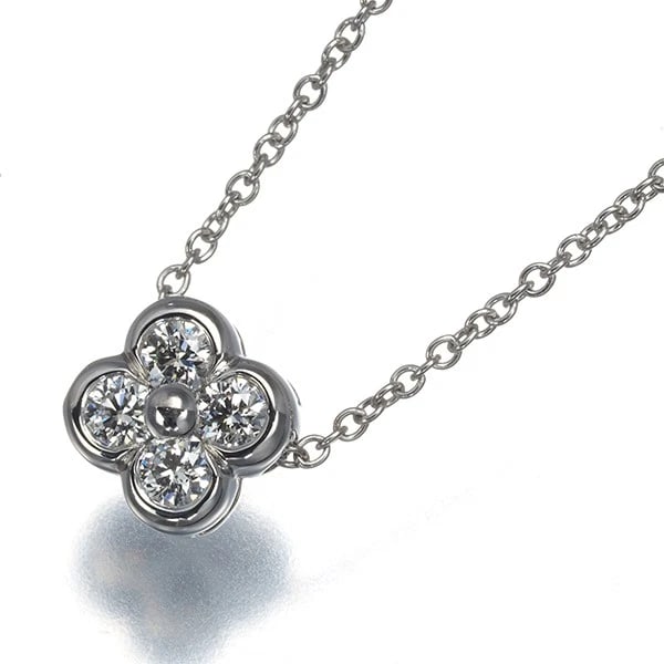 TIFFANY&CO. NECKLACE DIAMOND BEZEL FLOWER 950 PLATINUM: Tiffany&Co. Necklace Diamond Bezel Flower 950 Platinum Brand: Tiffany & Co. Type: Necklace Material: 950 / Platinum Main Stone/Creation Natural Color: None Size: Necklace length: 37 / 41cm