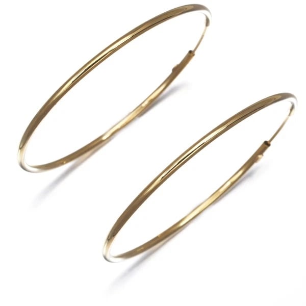 STAR JEWELRY EARRINGS HOOP 18K 750 YELLOW GOLD (1 of 2)