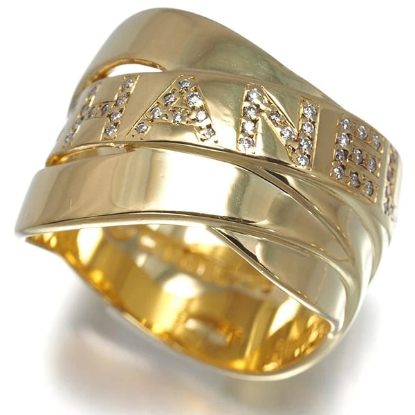 CHANEL RING DIAMOND BOLDICK 18K 750 YELLOW GOLD: CHANEL Ring Diamond Boldick 18K 750 Yellow Gold Brand: CHANEL Type: Ring Material: 18K / 750 / Yellow Gold Main Stone/Creation Natural Color: None Size: US 7 Accessories: None Accessories
