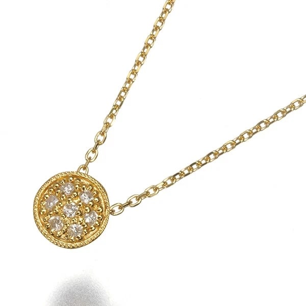 AGETE NECKLACE DIAMOND CIRCLE 18K 750 YELLOW GOLD (1 of 3)