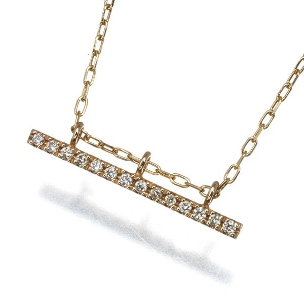 HIROTAKA NECKLACE DIAMOND GOSSAMER: Hirotaka Necklace Diamond Gossamer Brand: Hirotaka Type: Necklace Material: 10K / 416 / Yellow Gold Main Stone/Creation Natural Color: None Size: Necklace length: 46cm AdjUS table to short length