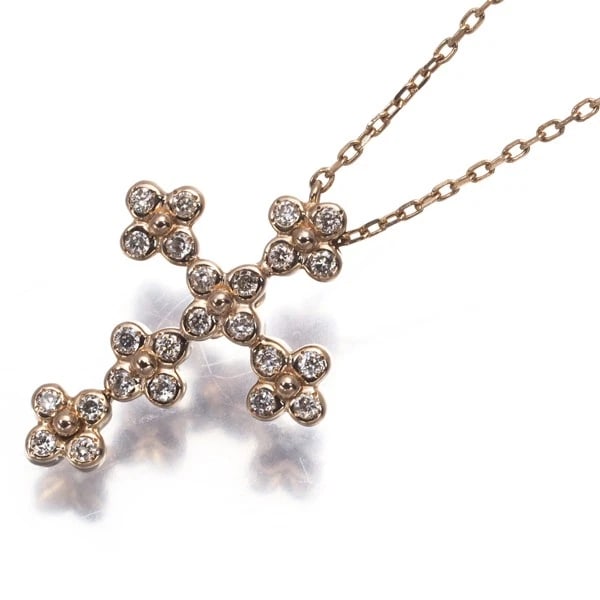 VENDOME NECKLACE DIAMOND CROSS 18K 750 ROSE GOLD (1 of 2)