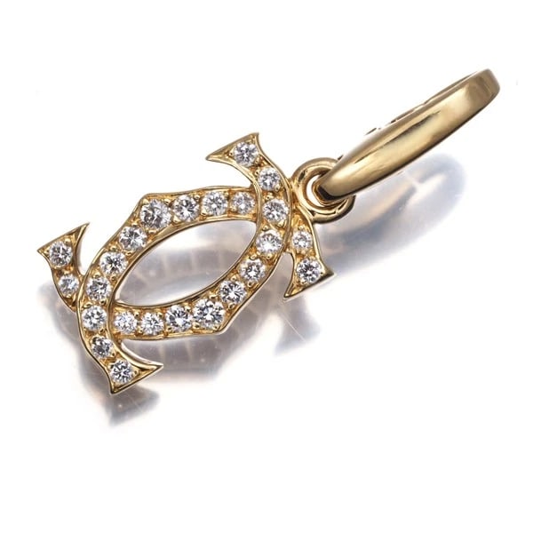 CARTIER PENDANT DIAMOND 2C DOUBLE C C2 CHARM (1 of 2)