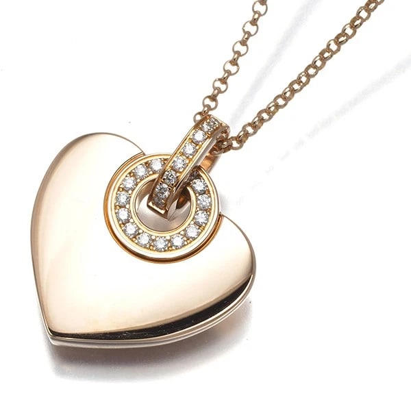 BVLGARI NECKLACE DIAMOND CUORE HEART 18K 750 ROSE GOLD: BVLGARI Necklace Diamond Cuore Heart 18K 750 Rose Gold Brand: BVLGARI Type: Necklace Material: 18K / 750 / Rose Gold Main Stone/Creation Natural Color: None Size: Necklace length: 43 / 45cm Pendan