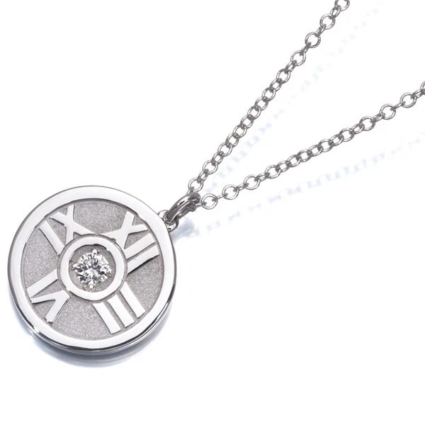 TIFFANY&CO. NECKLACE DIAMOND ATLAS CIRCLE 18K 750 WHITE GOLD: Tiffany&Co. Necklace Diamond Atlas Circle 18K 750 White Gold Brand: Tiffany & Co. Type: Necklace Material: 18K / 750 / White Gold Color: None Size: Necklace length: 41cm Pendant size: Diameter