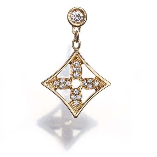 LOUIS VUITTON SINGLE EARRING DIAMOND IDYLLE BLOSSOM: Louis Vuitton Single Earring Diamond Idylle Blossom Brand: Louis Vuitton Type: Single Earring Material: 18K / 750 / Yellow Gold Main Stone/Creation Natural Color: None Size: Design size: 18.2 x 11