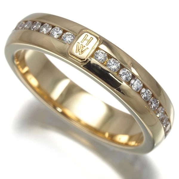 HARRY WINSTON RING DIAMOND HW LOGO 18K 750 YELLOW GOLD: HARRY WINSTON Ring Diamond HW Logo 18K 750 Yellow Gold Brand: HARRY WINSTON Type: Ring Material: 18K / 750 / Yellow Gold Main Stone/Creation Natural Color: None Size: US 8-8.25 Accessories: None