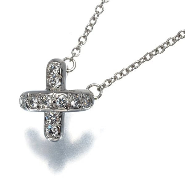 TIFFANY&CO. NECKLACE DIAMOND CROSS STITCH 950 PLATINUM: Tiffany&Co. Necklace Diamond Cross Stitch 950 Platinum Brand: Tiffany & Co. Type: Necklace Material: 950 / Platinum Main Stone/Creation Natural Color: None Size: Necklace length: 41cm Pendant