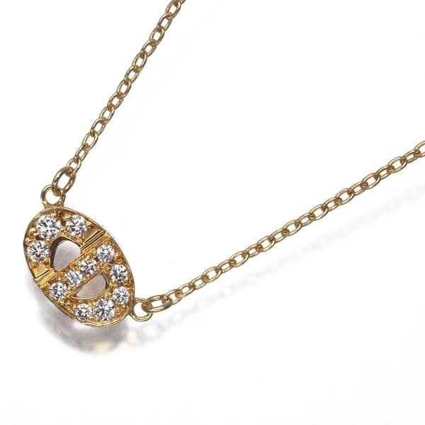CHRISTIAN DIOR NECKLACE DIAMOND LOGO 18K 750 YELLOW GOLD: Christian Dior Necklace Diamond Logo 18K 750 Yellow Gold Brand: Christian Dior Type: Necklace Material: 18K / 750 / Yellow Gold Main Stone/Creation Natural Color: None Size: Necklace length:
