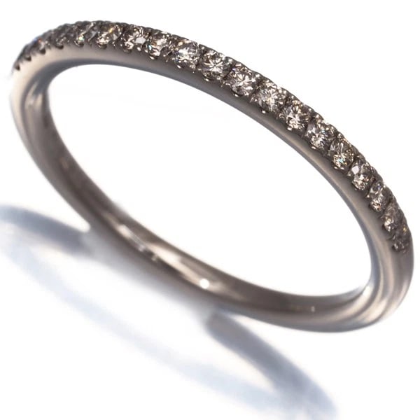 KASHIKEY RING DIAMOND LINE HALF ETERNITY 18K BG: KASHIKEY Ring Diamond Line Half Eternity 18K BG Brand: KASHIKEY Type: Ring Material: 18K / 750 / Brown Gold Main Stone/Creation Natural Color: None Size: US 5.75-6 Accessories: None Access