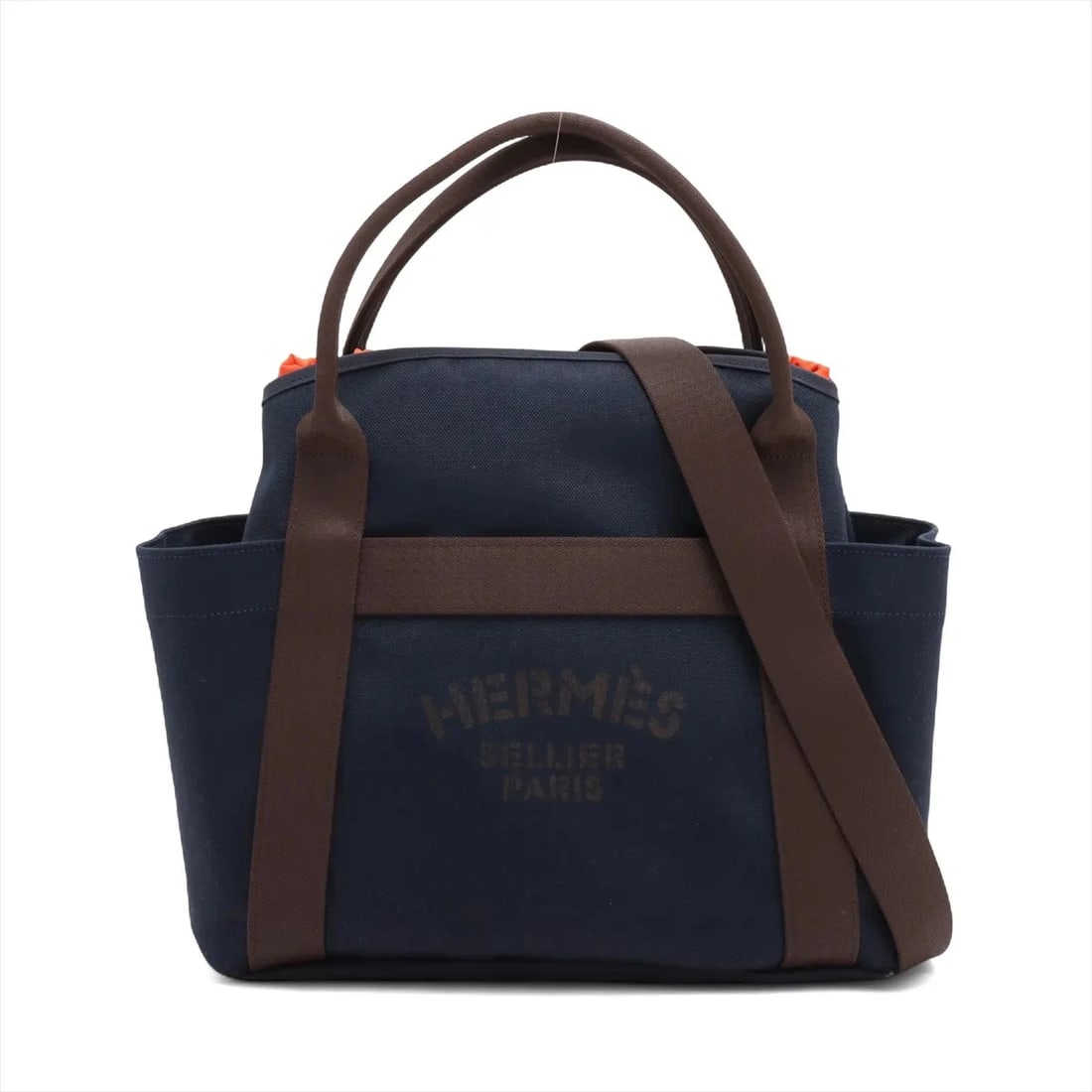 HERMES SAC DE PANSAGE ROOM CANVAS NAVY BLUE (1 of 8)