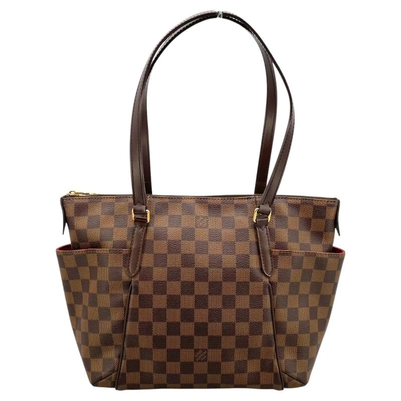 LOUIS VUITTON TOTALLY PM TOTE BAG: LOUIS VUITTON Totally PM Tote Bag Brand: LOUIS VUITTON Type: Tote Bag Material: Damier Color: Brown Size: W15.4 x H9.4x D5.5inch Accessories: None Accessories Notice: When purchasing