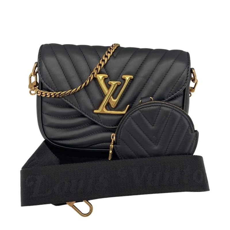 LOUIS VUITTON MULTI POCHETTE SHOULDER BAG: LOUIS VUITTON Multi Pochette Shoulder Bag Brand: LOUIS VUITTON Type: Shoulder Bag Material: Calf leather Color: Noir Size: W6.9 x H4.7x D2.0inch Shoulder:26.4inch Accessories: None