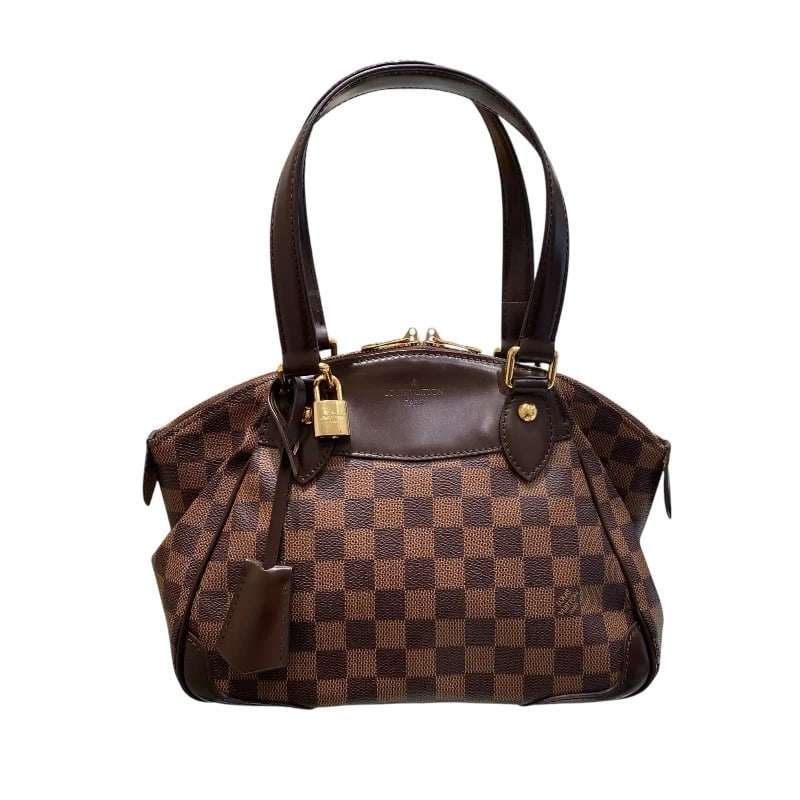 LOUIS VUITTON VERONA PM HANDBAG: LOUIS VUITTON Verona PM Handbag Brand: LOUIS VUITTON Type: Handbag Material: Damier canvas Color: Brown Size: W11.0 x H8.7x D5.9inch Accessories: None Accessories Notice: When purchasing