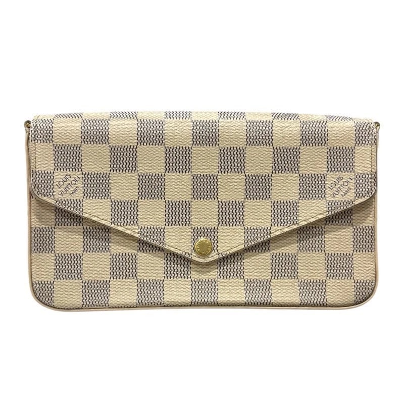 LOUIS VUITTON POCHETTE FELICE SHOULDER BAG: LOUIS VUITTON Pochette Felice Shoulder Bag Brand: LOUIS VUITTON Type: Shoulder Bag Material: PVC Color: Damier Azul Size: W8.5 x H4.7x D1.2inch Shoulder:45.3inch Accessories: None Accessories