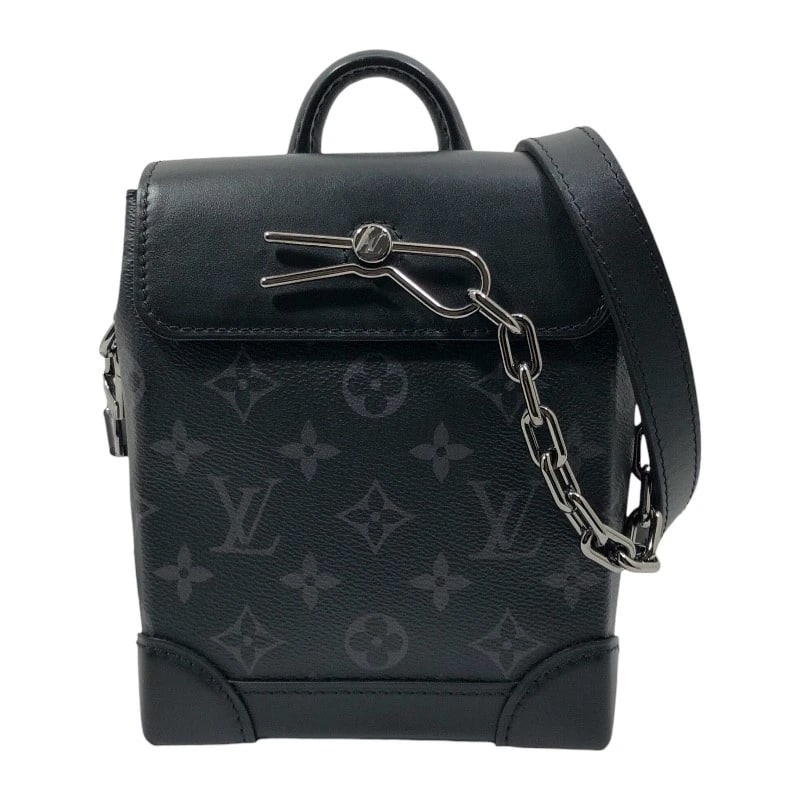 LOUIS VUITTON NANO STEAMER SHOULDER BAG: LOUIS VUITTON nano steamer Shoulder Bag Brand: LOUIS VUITTON Type: Shoulder Bag Material: Monogram Eclipse Color: black Size: W5.9 x H7.5x D2.8inch Accessories: None Accessories Notice: Wh