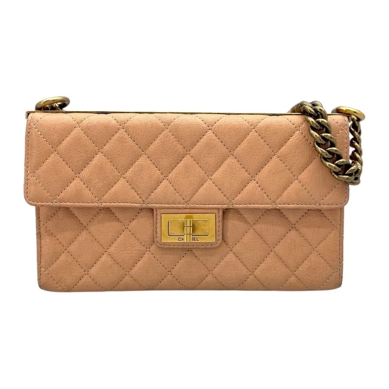CHANEL SHOULDER BAG SHOULDER BAG: CHANEL Shoulder Bag Shoulder Bag Brand: CHANEL Type: Shoulder Bag Material: Ram Color: Pink Beige GDHardware Size: W5.5 x H5.1x D2.6inch Shoulder:40.6inch Accessories: None Accessories Not