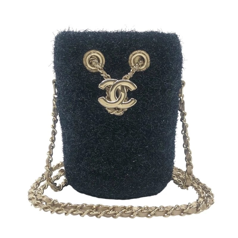 CHANEL CHAINSHOULDER BAG: CHANEL ChainShoulder Bag Brand: CHANEL Type: Shoulder Bag Material: tweed Color: Black GD Hardware Size: W3.1 x H4.7x D3.1inch Shoulder:48.0inch Accessories: None Accessories Notice: When