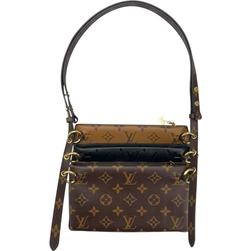 LOUIS VUITTON POCHETTE SHOULDER BAG: LOUIS VUITTON Pochette Shoulder Bag Brand: LOUIS VUITTON Type: Shoulder Bag Material: Monogram/Monogram Reverse/Rum Color: black Size: W8.3 x H4.9x D0.6inch Shoulder:42.1inch Accessories: None