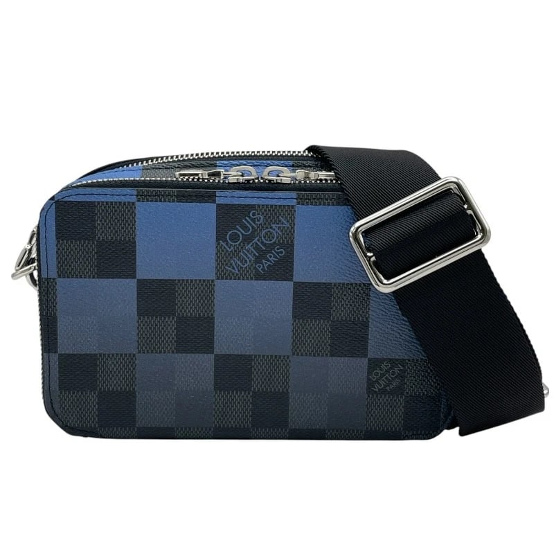 LOUIS VUITTON ALPHA WEARABLE WALLET SHOULDER BAG: LOUIS VUITTON Alpha Wearable Wallet Shoulder Bag Brand: LOUIS VUITTON Type: Shoulder Bag Material: Damier Graphite Giant Color: blue Size: W7.5 x H4.5x D2.4inch Shoulder:29.5inch Accessories: