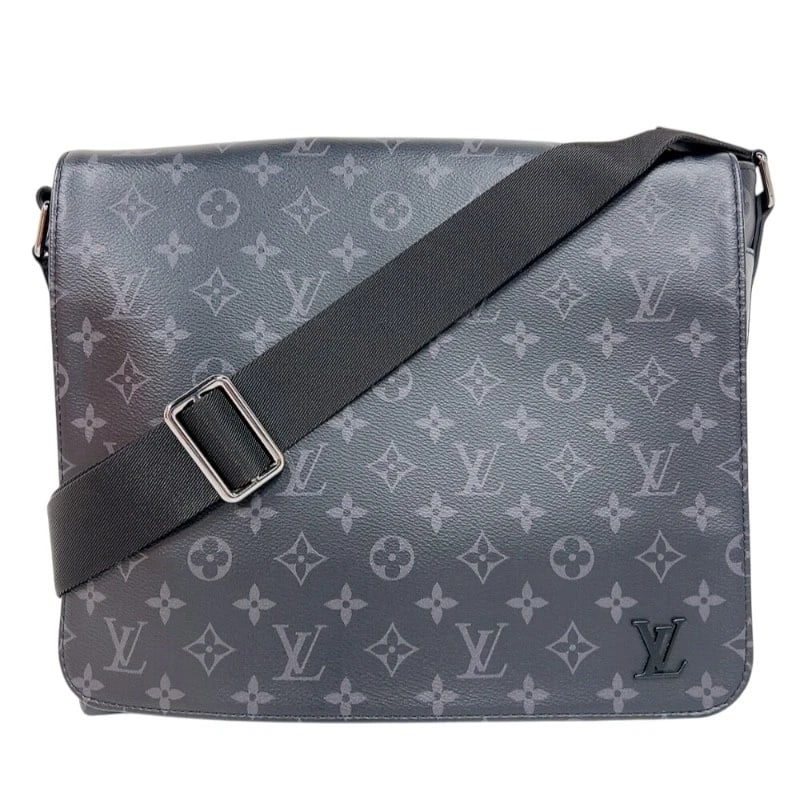LOUIS VUITTON DISTRICT MM SHOULDER BAG: LOUIS VUITTON District MM Shoulder Bag Brand: LOUIS VUITTON Type: Shoulder Bag Material: Monogram Eclipse Color: Black SilverHardware Size: W12.6 x H11.4x D3.0inch Accessories: None