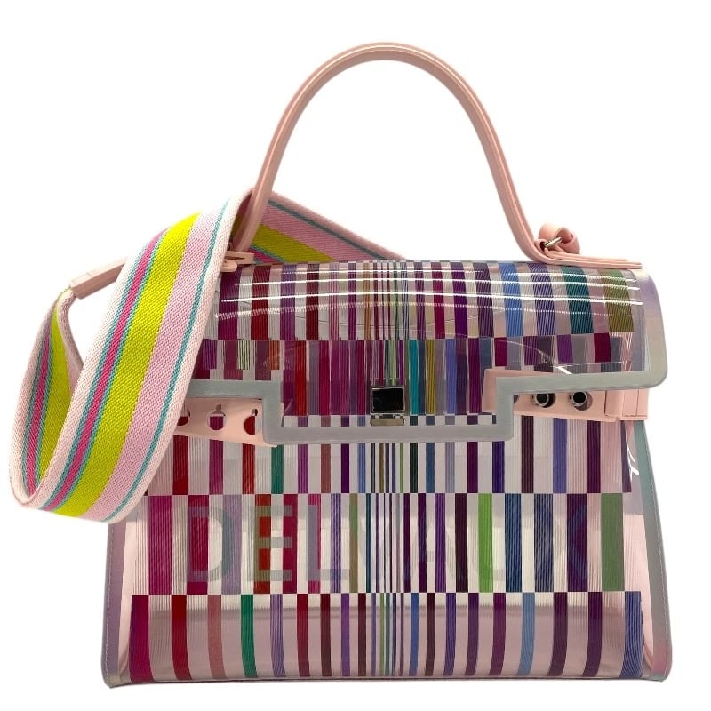 DELVAUX TEMPETO GM EYE CATCHER HANDBAG: DELVAUX Tempeto GM Eye Catcher Handbag Brand: DELVAUX Type: Handbag Material: Plastics Color: multicolor Size: W12.6 x H9.4x D4.3inch Shoulder:32.3inch Accessories: None Accessories Notice: