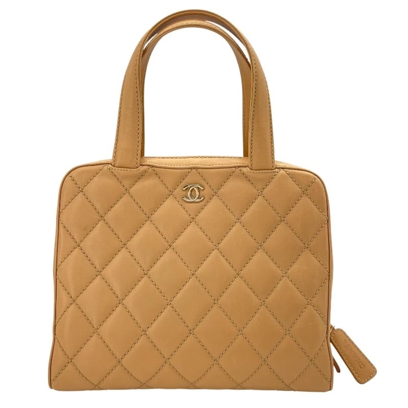 CHANEL WILD STITCH HANDBAG: CHANEL Wild stitch Handbag Brand: CHANEL Type: Handbag Material: leather Color: Beige Gold Hardware Size: W12.2 x H10.6x D5.5inch Accessories: None Accessories Notice: When purchasing