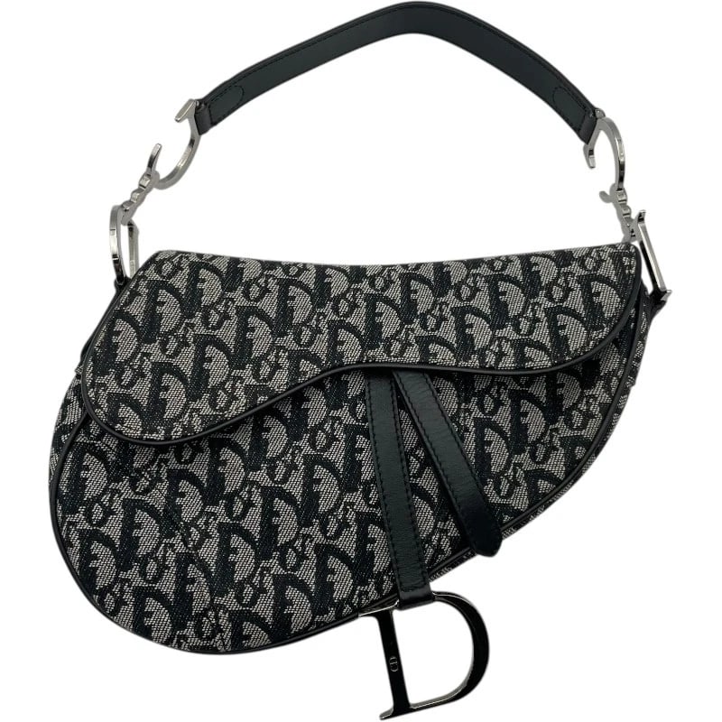 CHRISTIAN DIOR TROTTER SADDLE BAG HANDBAG: Christian Dior Trotter saddle bag Handbag Brand: Christian Dior Type: Handbag Material: Trotter canvas and leather Color: Black SVHardware Size: W10.6 x H7.1x D1.2inch Accessories: None