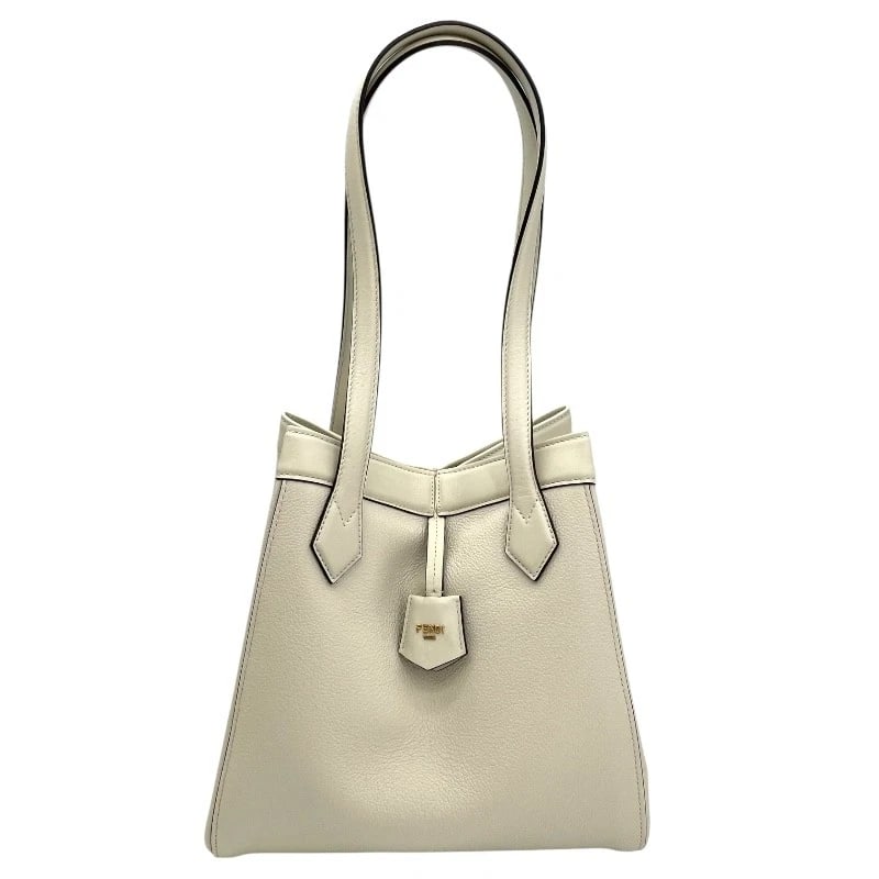 FENDI ORIGAMI MEDIUM TOTE BAG: FENDI Origami Medium Tote Bag Brand: FENDI Type: Tote Bag Material: Calfskin Color: white Size: W10.6 x H10.6x D6.5inch Shoulder:23.2inch Accessories: None Accessories Notice: When purchasing