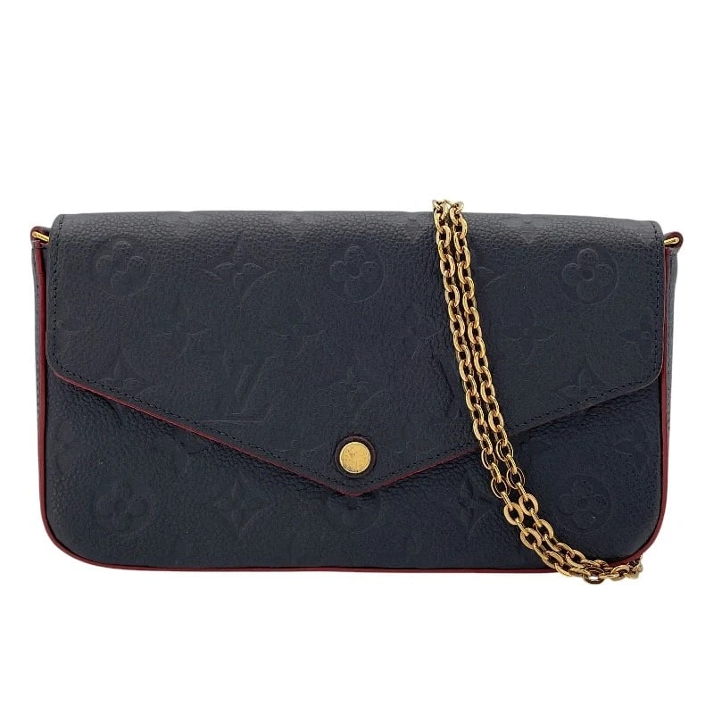 LOUIS VUITTON POCHETTE FELICE SHOULDER BAG: LOUIS VUITTON Pochette Felice Shoulder Bag Brand: LOUIS VUITTON Type: Shoulder Bag Material: Monogram ? An plant Color: Blue Marine Size: W8.3 x H4.7x D1.2inch Shoulder:45.3inch Accessories: None