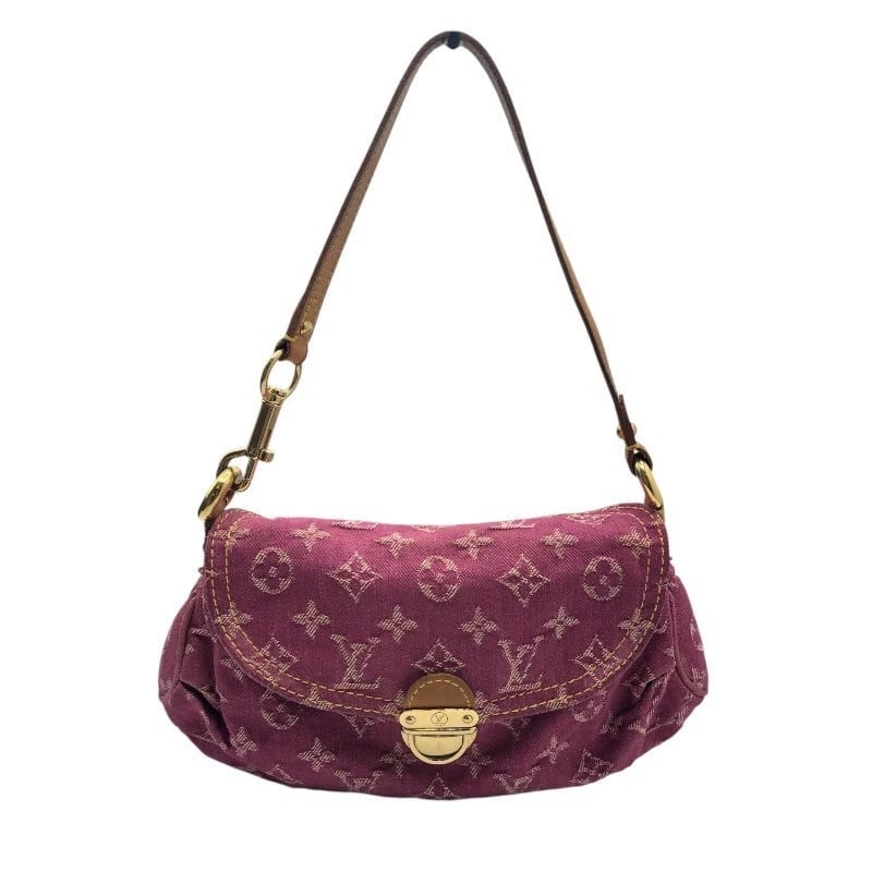 LOUIS VUITTON MINI PRETTY HANDBAG: LOUIS VUITTON Mini Pretty Handbag Brand: LOUIS VUITTON Type: Handbag Material: Monogram denim Color: Fuchsia Size: W10.6 x H4.7x D3.5inch Accessories: None Accessories Notice: When purchas