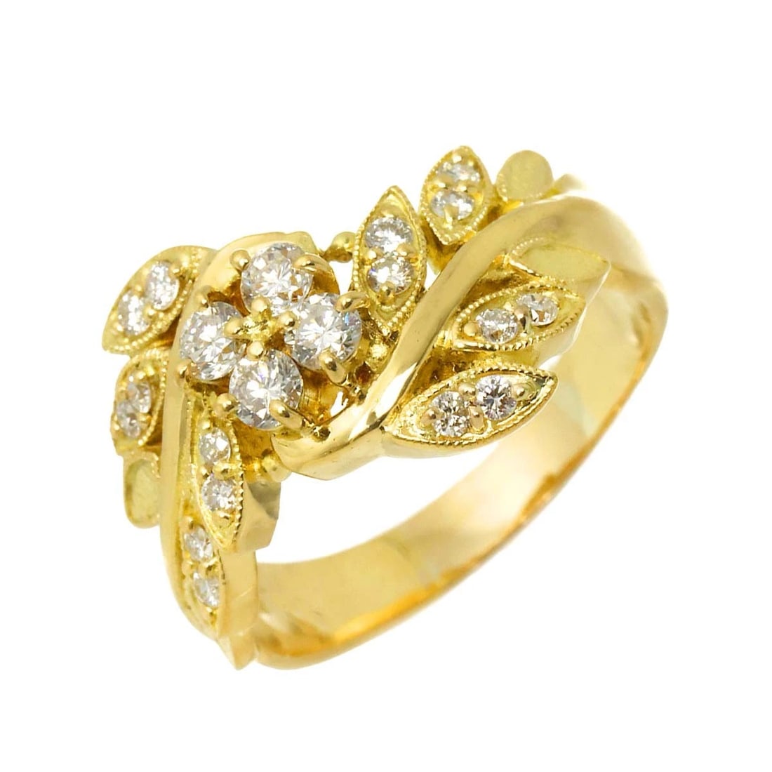 DIAMOND RING 18K K18 YG YELLOW GOLD 750: Diamond Ring 18K K18 YG Yellow Gold 750 Brand: Unbranded Type: Ring Material: 18K Gold Main Stone/Creation Natural Color: Gold Size: 6(US) Accessories: None Accessories Notice: When