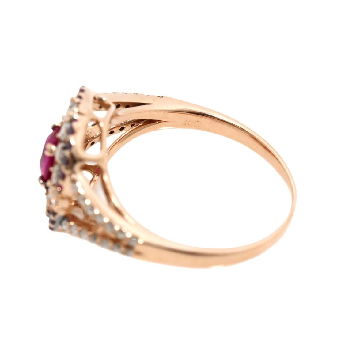 RUBY DIAMOND RING 18K PG PINK GOLD 750 - 4