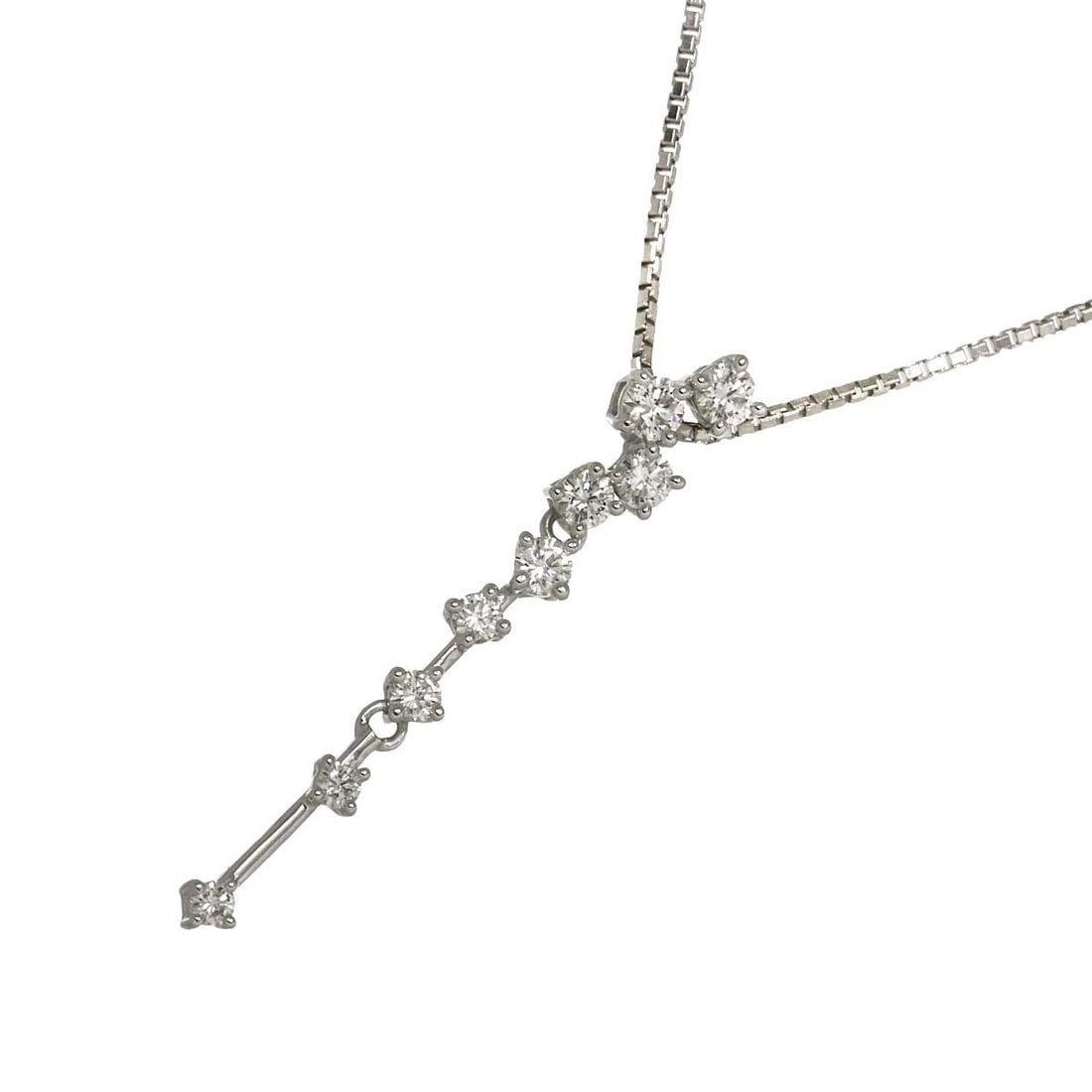 TASAKI DIAMOND NECKLACE: TASAKI Diamond Necklace Brand: TASAKI Type: Necklace Material: 18K White Gold Main Stone/Creation Natural Color: White Gold Size: internal circumference of the chain:17.7inch(Adjustable) Top