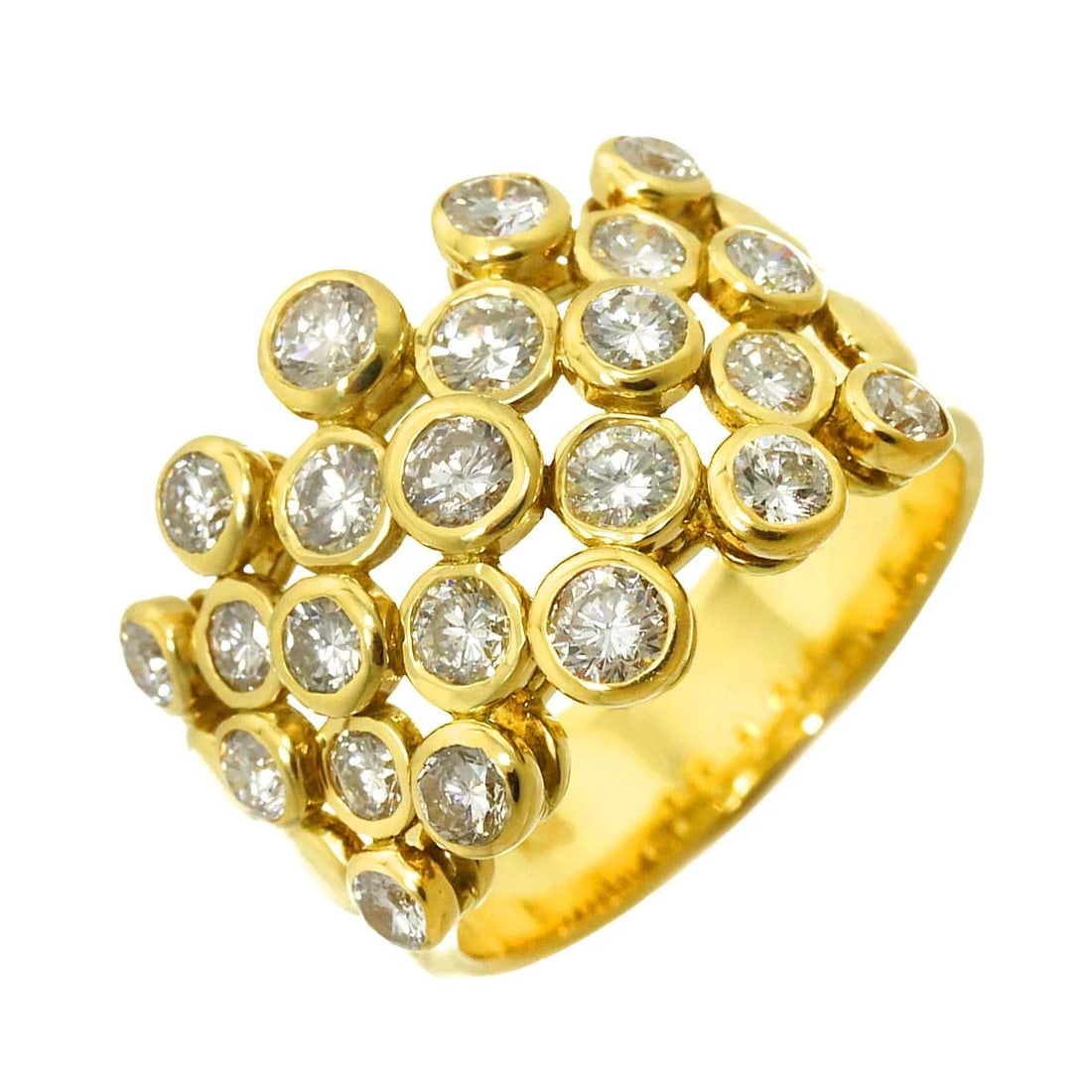 DIAMOND RING 18K K18 YG YELLOW GOLD 750: Diamond Ring 18K K18 YG Yellow Gold 750 Brand: Unbranded Type: Ring Material: 18K Gold Main Stone/Creation Natural Color: Gold Size: 5.25-5.5(US) Accessories: None Accessories Notice: When