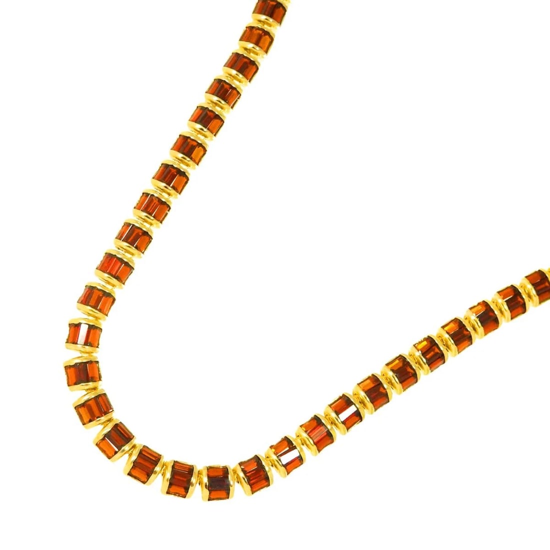 GARNET NECKLACE 18K YG YELLOW GOLD 750 (1 of 6)