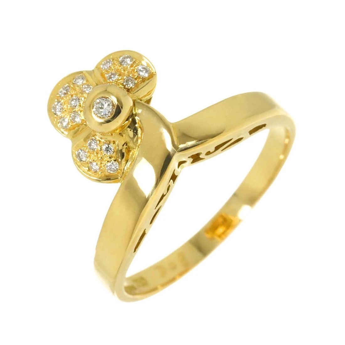 MOUAWAD DAIMOND RING 18K YG 750 (1 of 3)