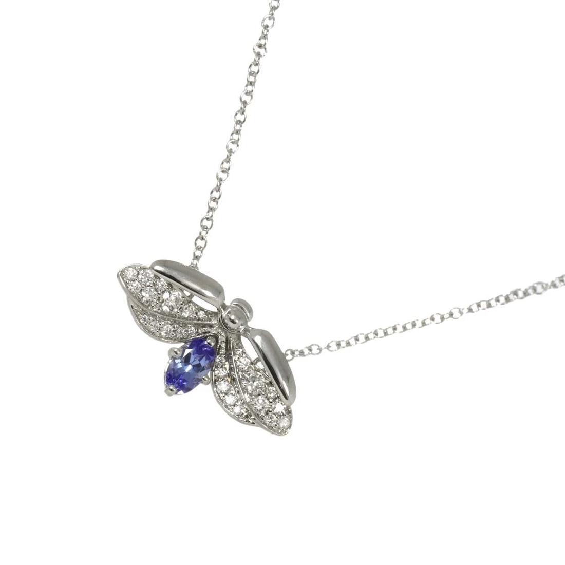 TIFFANY CO. TANZANITE DIAMOND NECKLACE PLATINUM: TIFFANY CO. Tanzanite Diamond Necklace Platinum Brand: TIFFANY CO. Type: Necklace Material: Pt Platinum Main Stone/Creation Natural Color: Platinum Size: internal circumference of the chain: 15.7i