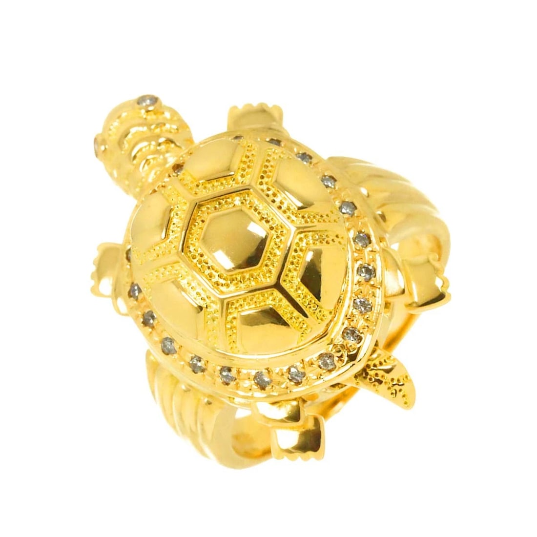 DIAMOND RING 18K K18 YG YELLOW GOLD 750 (1 of 7)